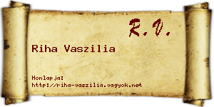 Riha Vaszilia névjegykártya
